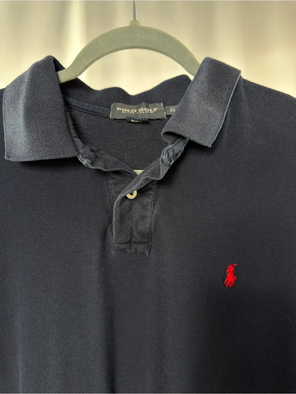Polo Golf Ralph Lauren‎ Cotton Short Sleeve Polo Shirt in Blue Red Pony Size XL